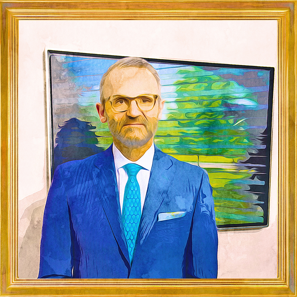 John Pantekidis, JD, LLM, CFA® headshot painted