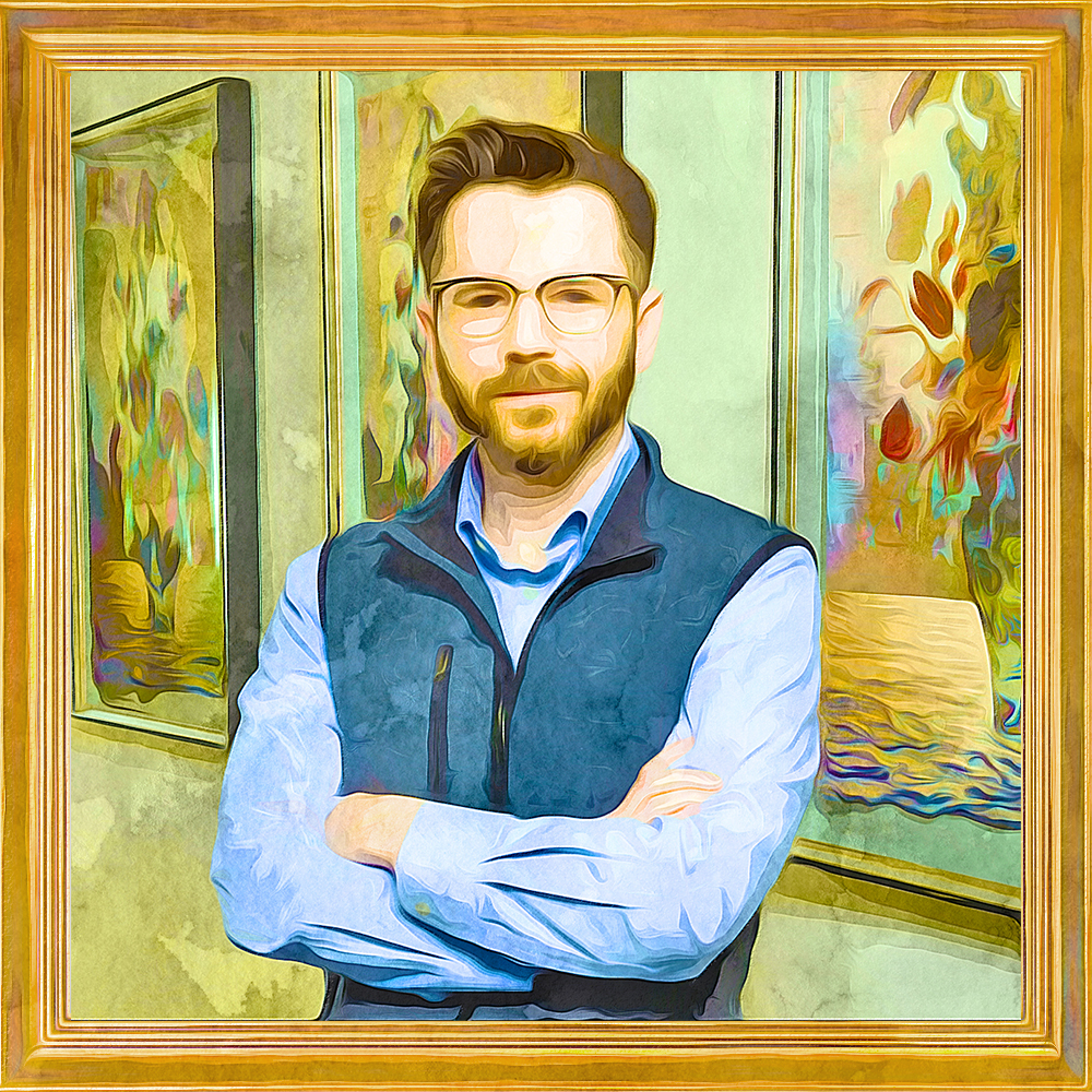 Aaron Stolpen, CFA®, Esq. headshot painted