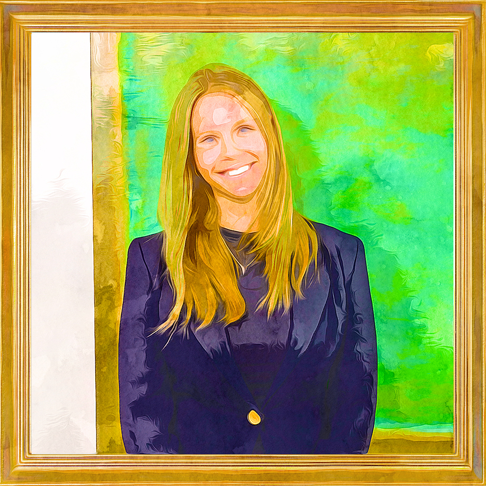 Patricia Halliday headshot painted